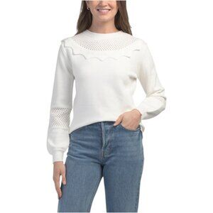 METRIC KNITS Sweater With Pointelle Detailing